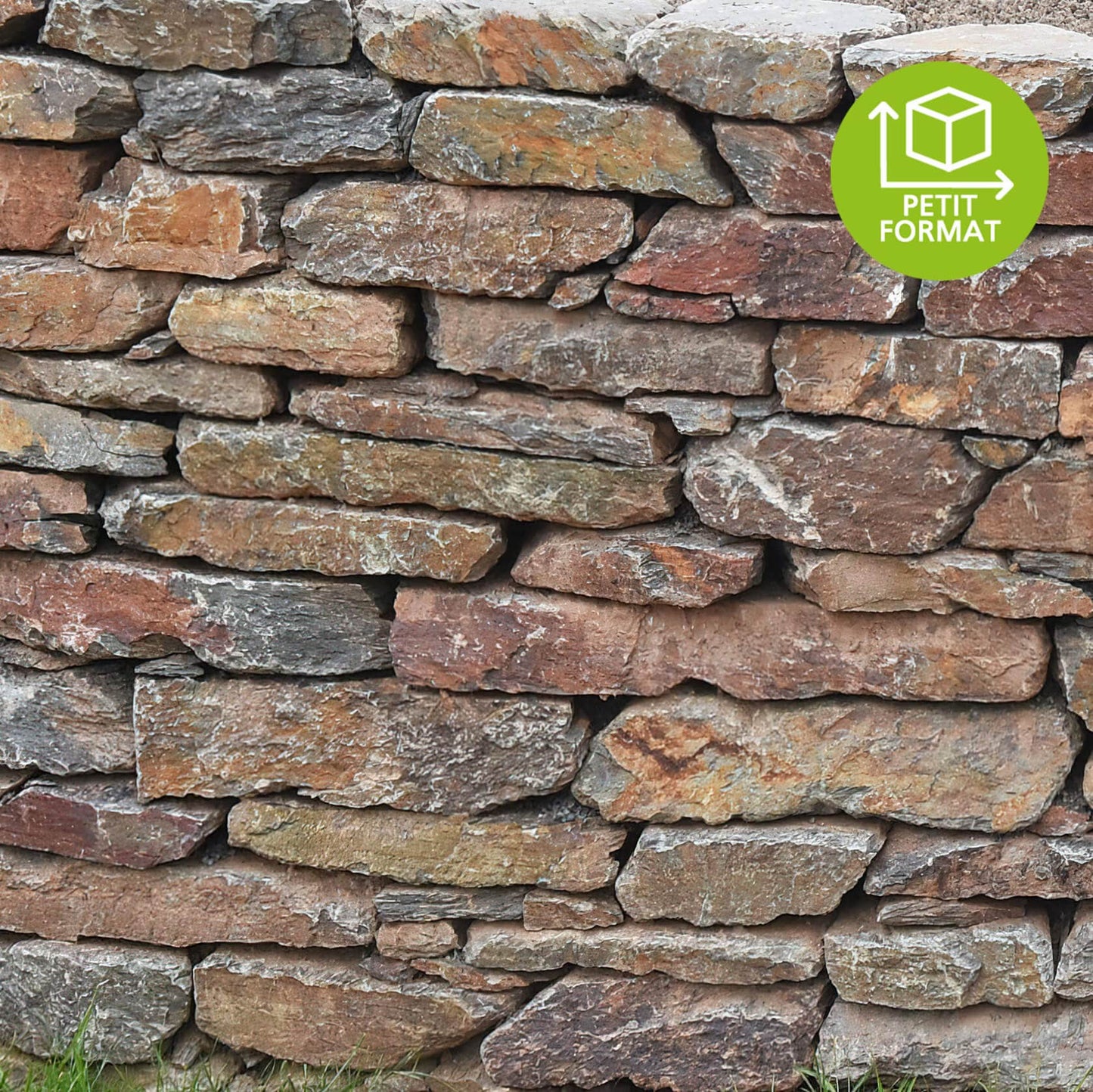 Bruchsteine für Trockenmauer aus buntem Schiefer der Ardennen – Minéral Naturstein