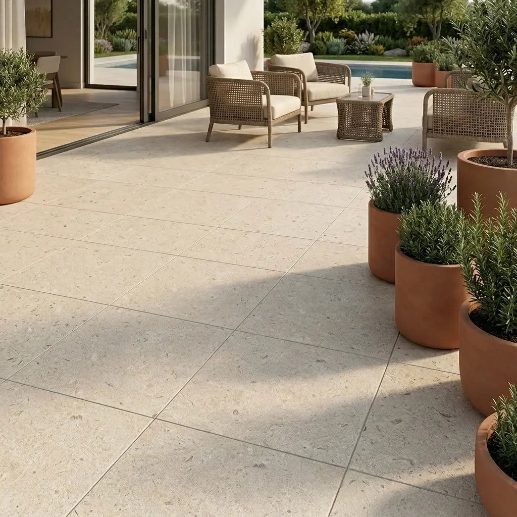 Carrelage extérieur effet pierre SHELLSTONE  - 60 x 60 x 2 cm Minéral pierre naturelle