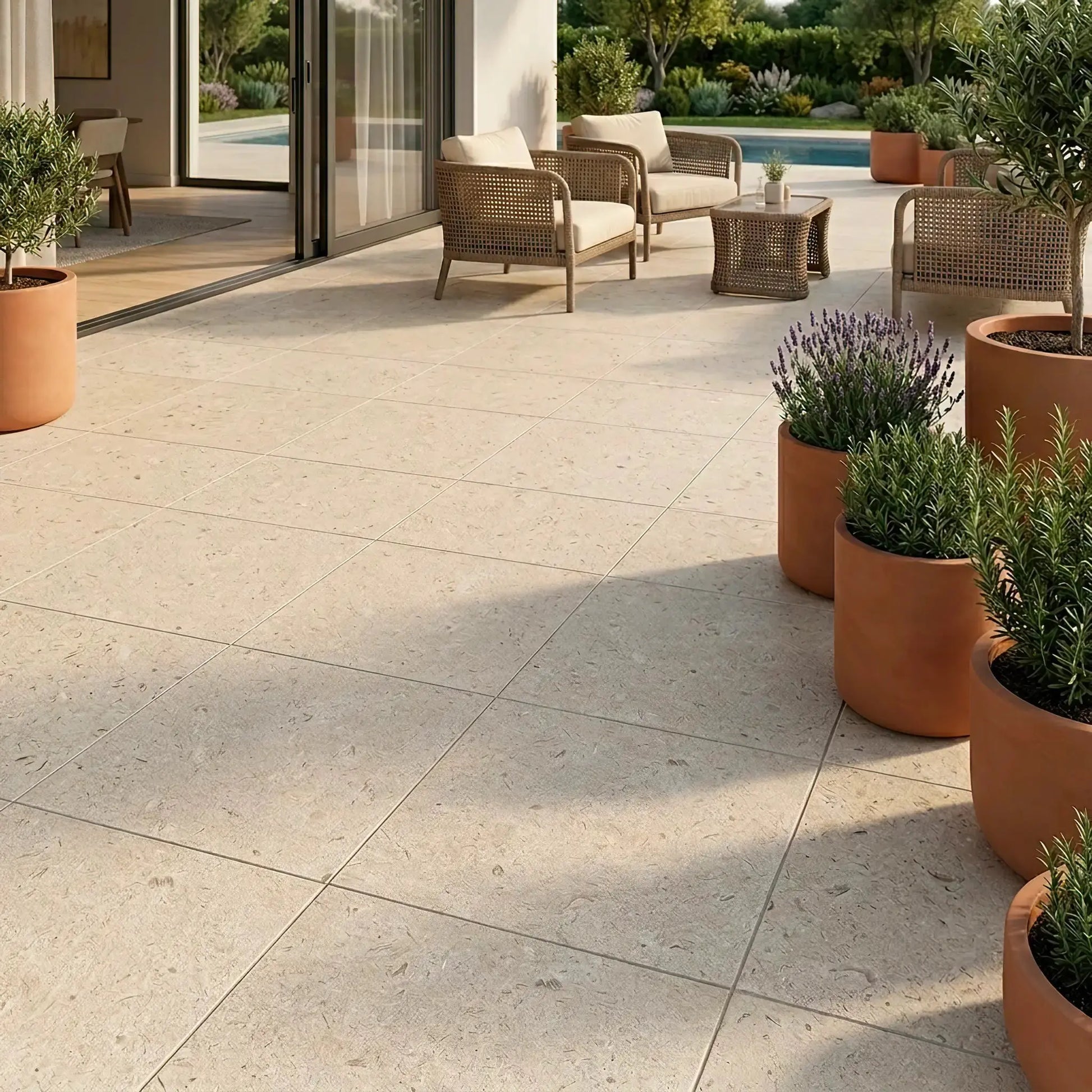 Carrelage extérieur effet pierre SHELLSTONE  - 60 x 60 x 2 cm Minéral pierre naturelle