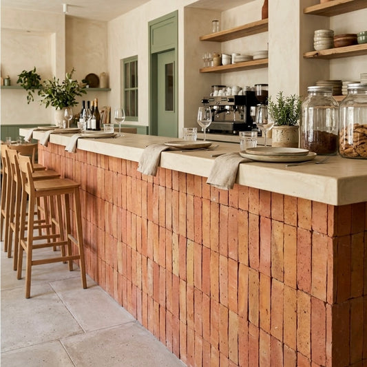 Terracotta Tile Cladding 30x8 cm - Full-Body Handmade Terracotta