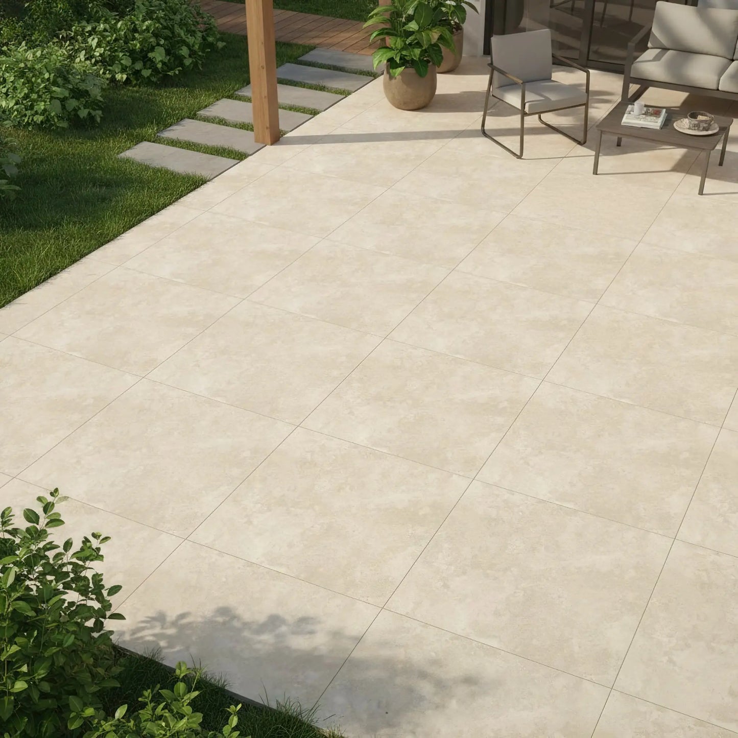 Carrelage extérieur effet TRAVERTIN LIGHT CROSS - 2 cm Minéral Naturstein