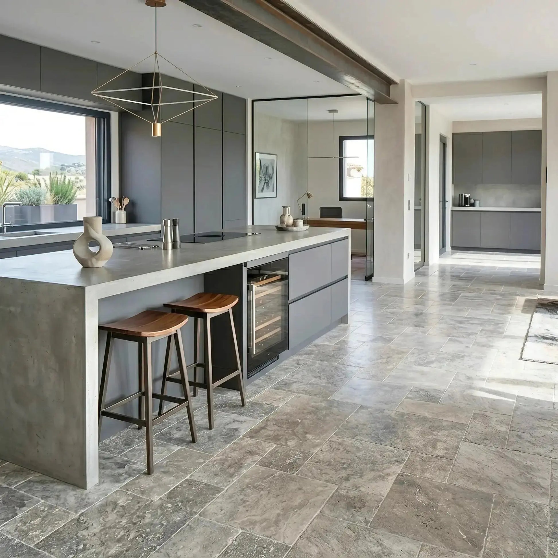 Bodenplatte indoor TRAVERTIN SILVER Minéral Naturstein