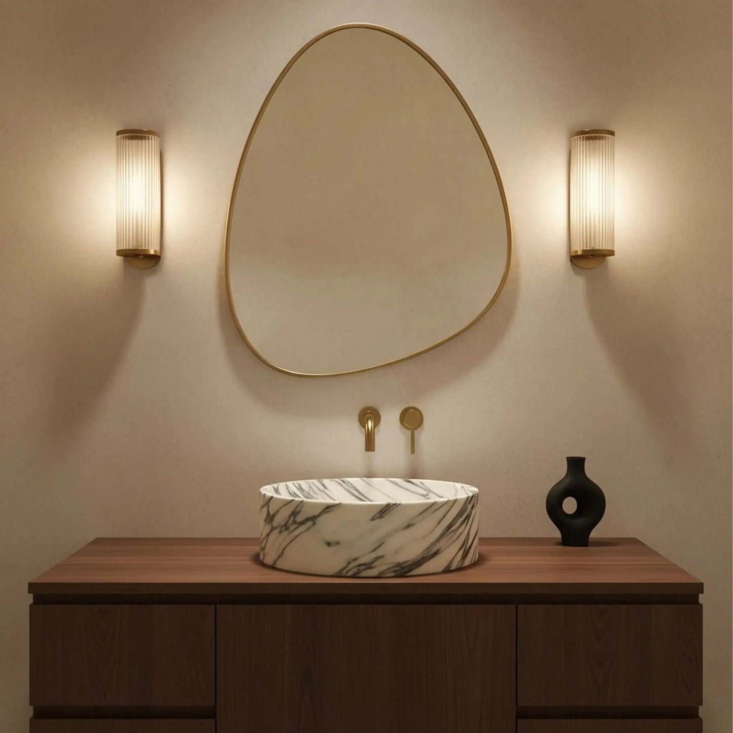 Vasque ronde en marbre ARABESCATTO