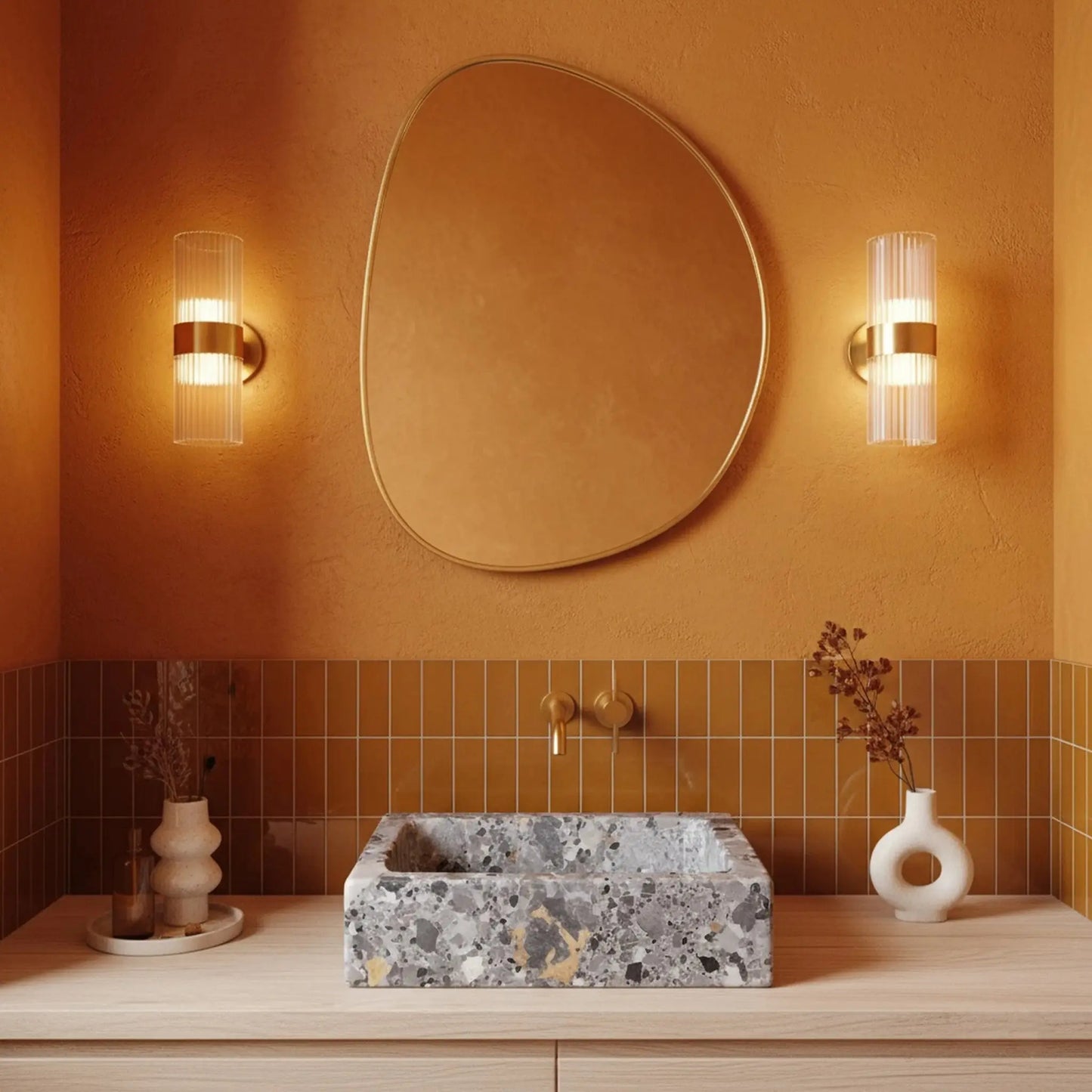 Vasque rectangulaire en marbre BRECCIA PARMA