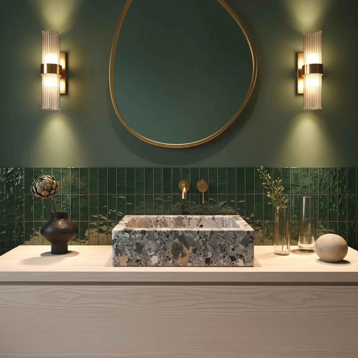 Vasque rectangulaire en marbre BRECCIA PARMA