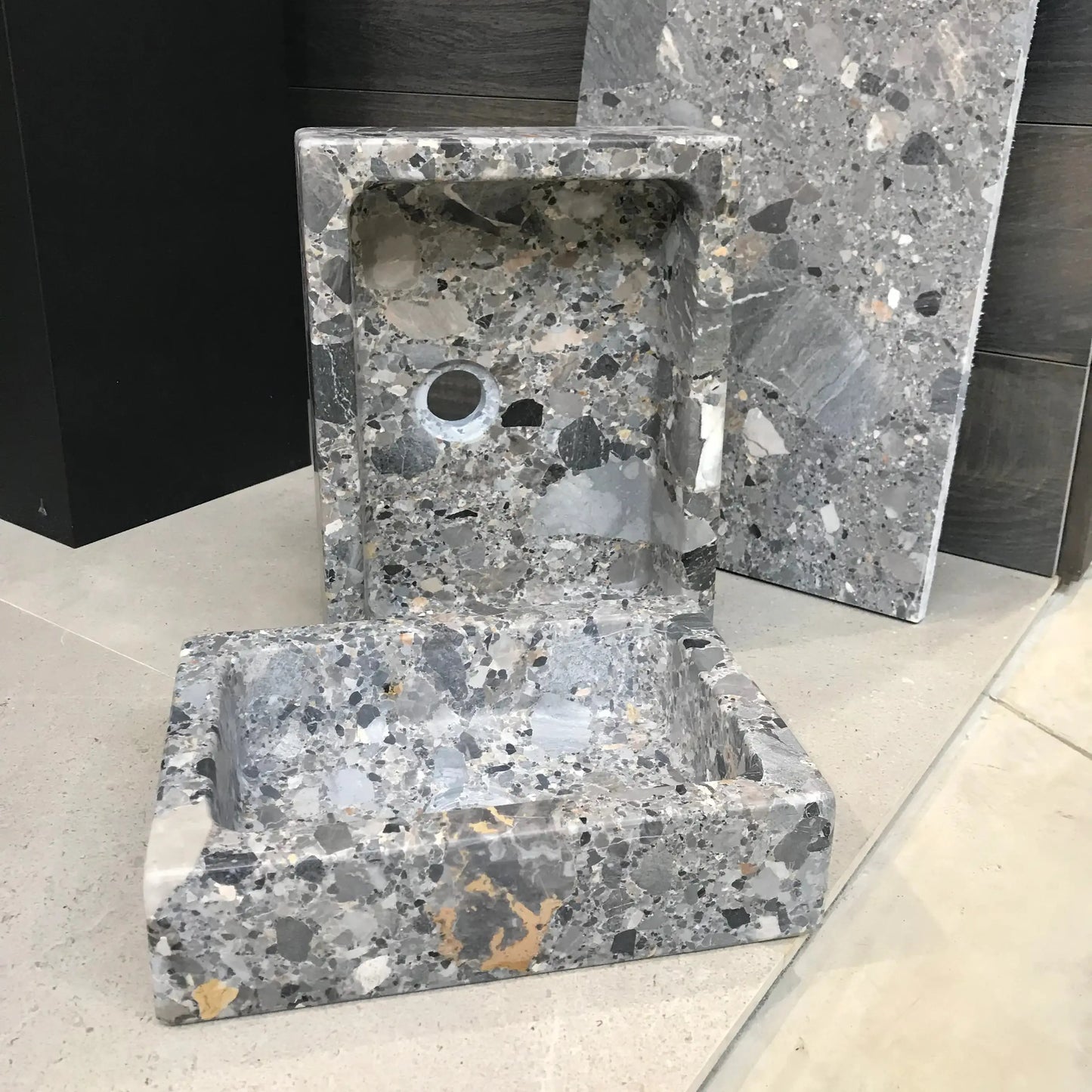 Vasque rectangulaire en marbre BRECCIA PARMA