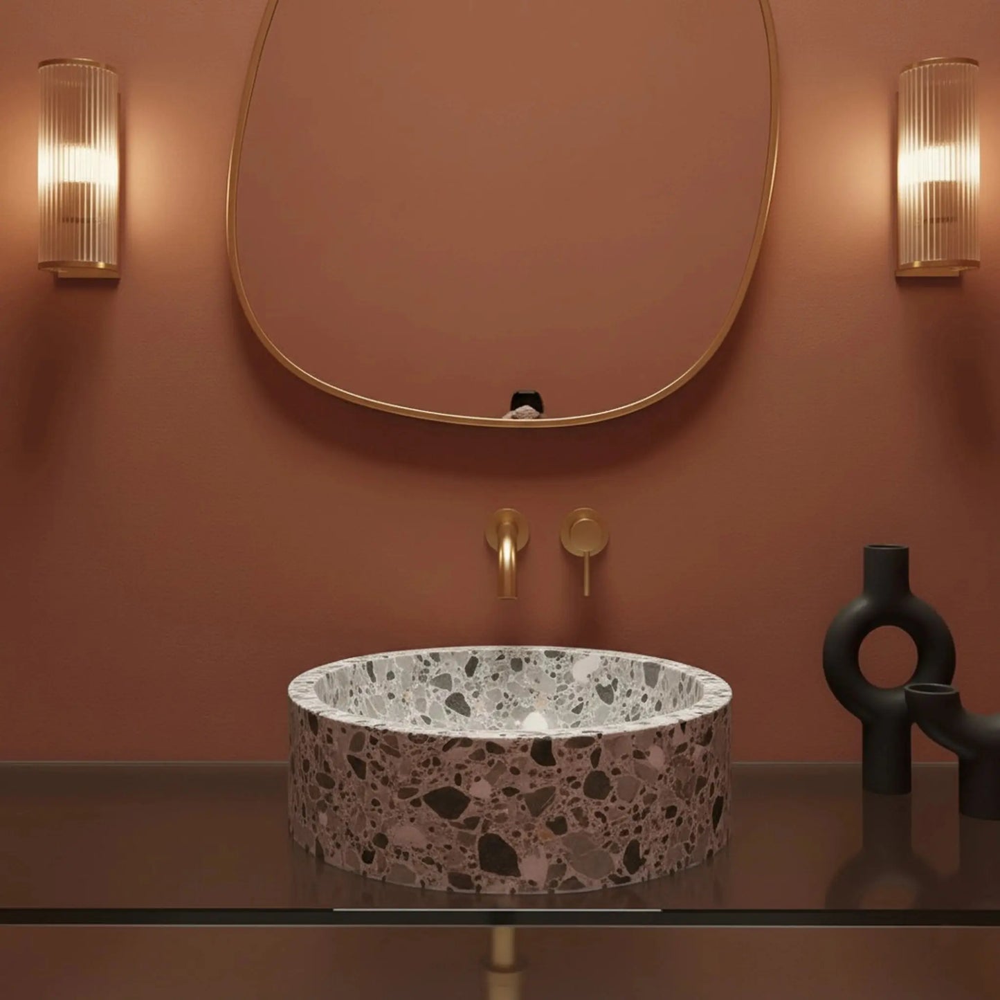 Vasque ronde en marbre BRECCIA PARMA