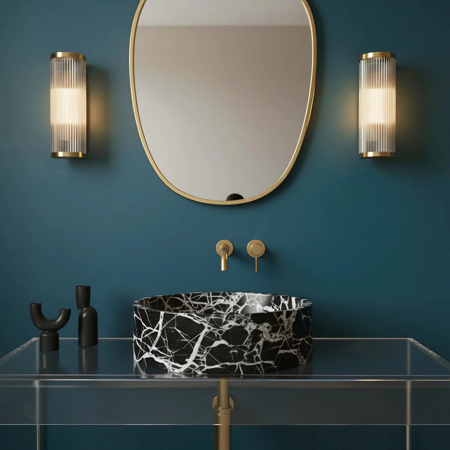 Vasque ronde en marbre GRAND ANTIQUE D'AUBERT